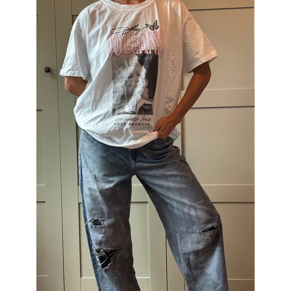 Good American Dolly Parton Joleans World Tour 2025 Graphic T-Shirt White Small